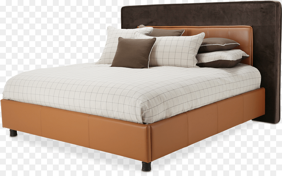 Cosmopolitan Orange King Panel Bed Bed, Cushion, Furniture, Home Decor Png Image