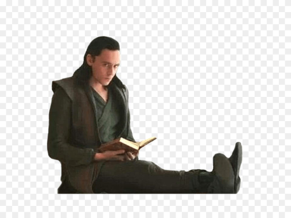 Cosplay Thor The Dark World Loki Laufeyson Veste En, Sitting, Reading, Person, Man Free Png Download