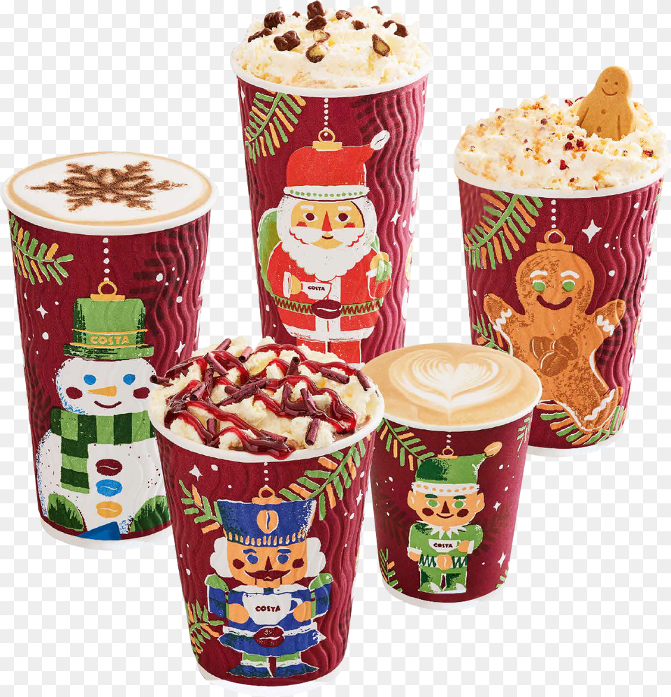 Costa Coffee Christmas Cups 2017, Cream, Cup, Dessert, Food Free Png