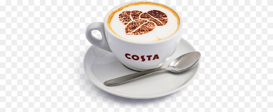 Costa Coffee Flat White, Beverage, Coffee Cup, Cup, Cutlery Free Png Download
