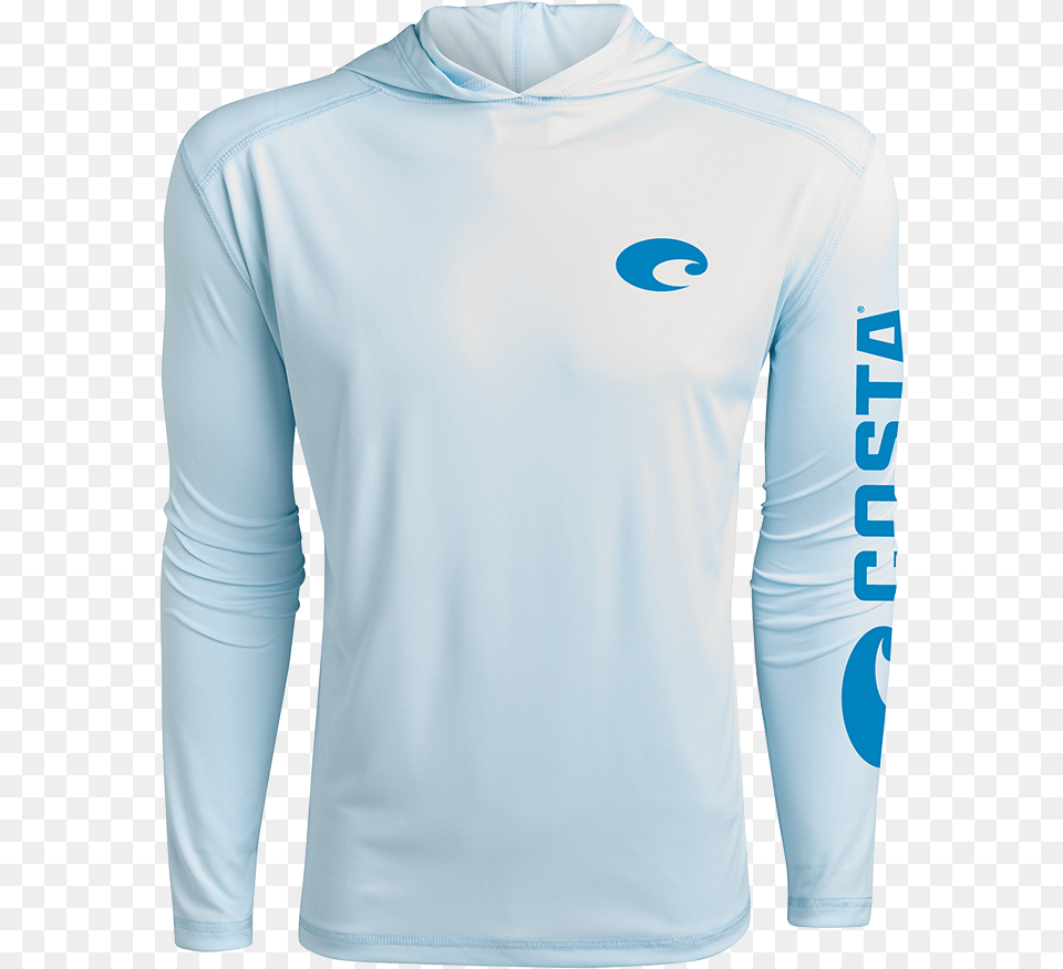 Costa Del Mar Hooded Technical In Arctic Blue Size Costa Del Mar, Clothing, Long Sleeve, Shirt, Sleeve Png Image