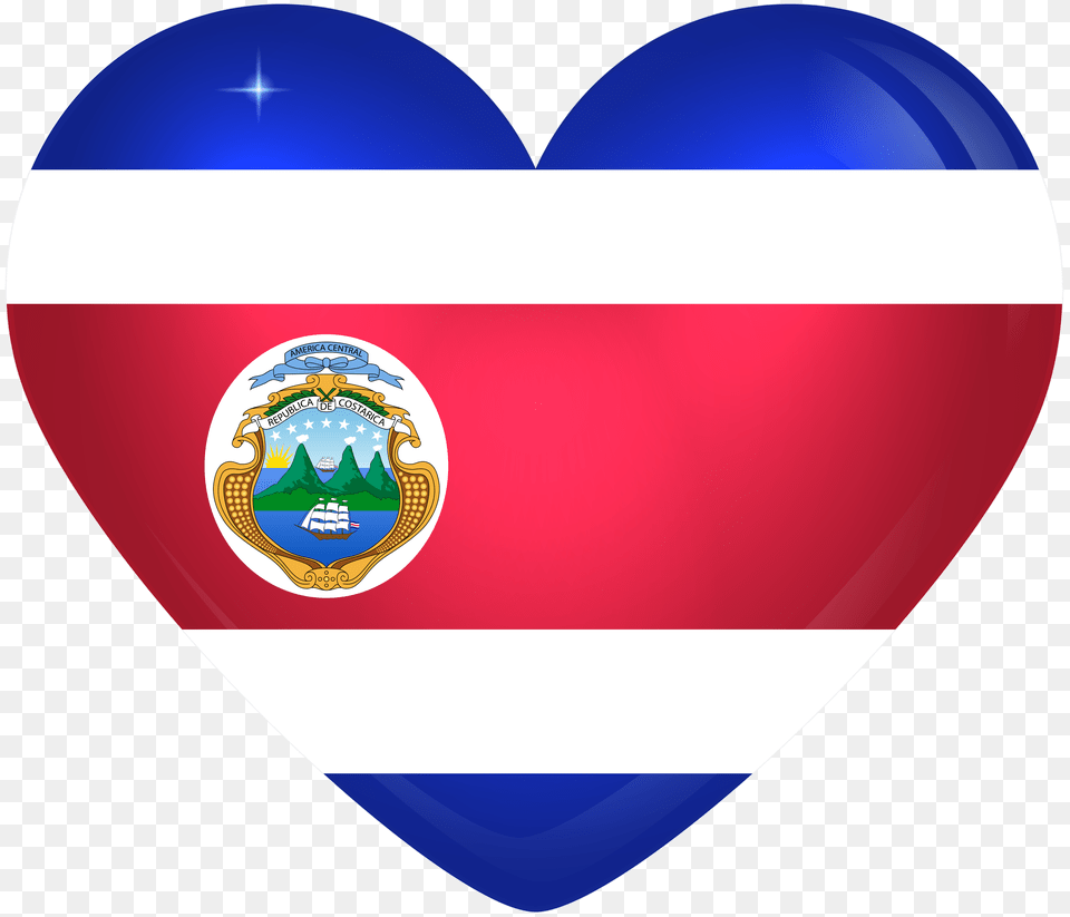 Costa Rica Large Heart, Logo, Badge, Symbol Png Image