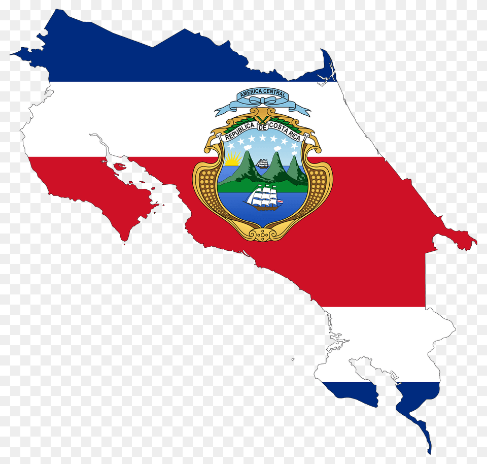 Costa Rica Map Flag Clipart, Logo Png