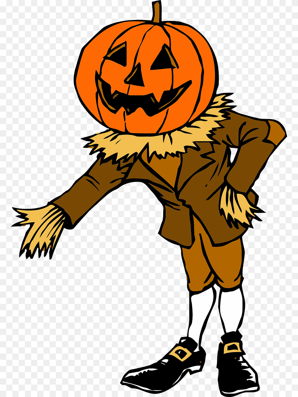 Costume Halloween Pumpkin Scary Jack O Lantern Scarecrow, Person, Festival, Face, Head Free Transparent Png
