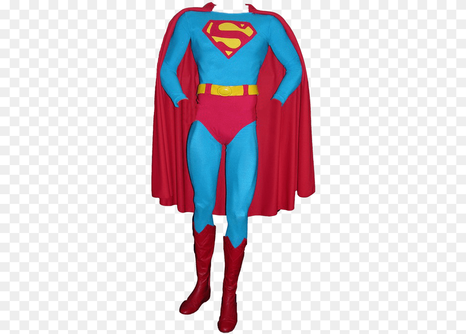 Costume Worn By Christopher Reeve In His First Two Superman Christopher Reeve Suit, Cape, Clothing, Person, Adult Png