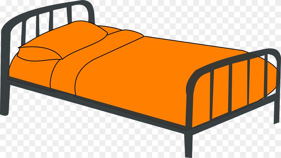 Cot Bed Orange Furniture Sleep Metal Frame Bed Clipart Car, Limo, Transportation, Vehicle Free Transparent Png