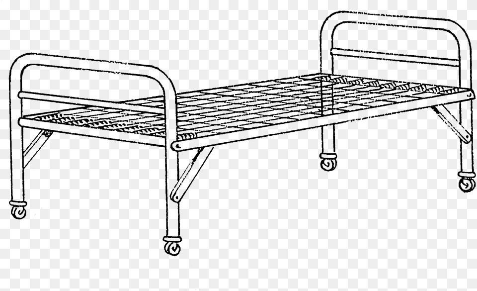 Cot Black And White Clipart, Furniture, Table, Bed Free Png
