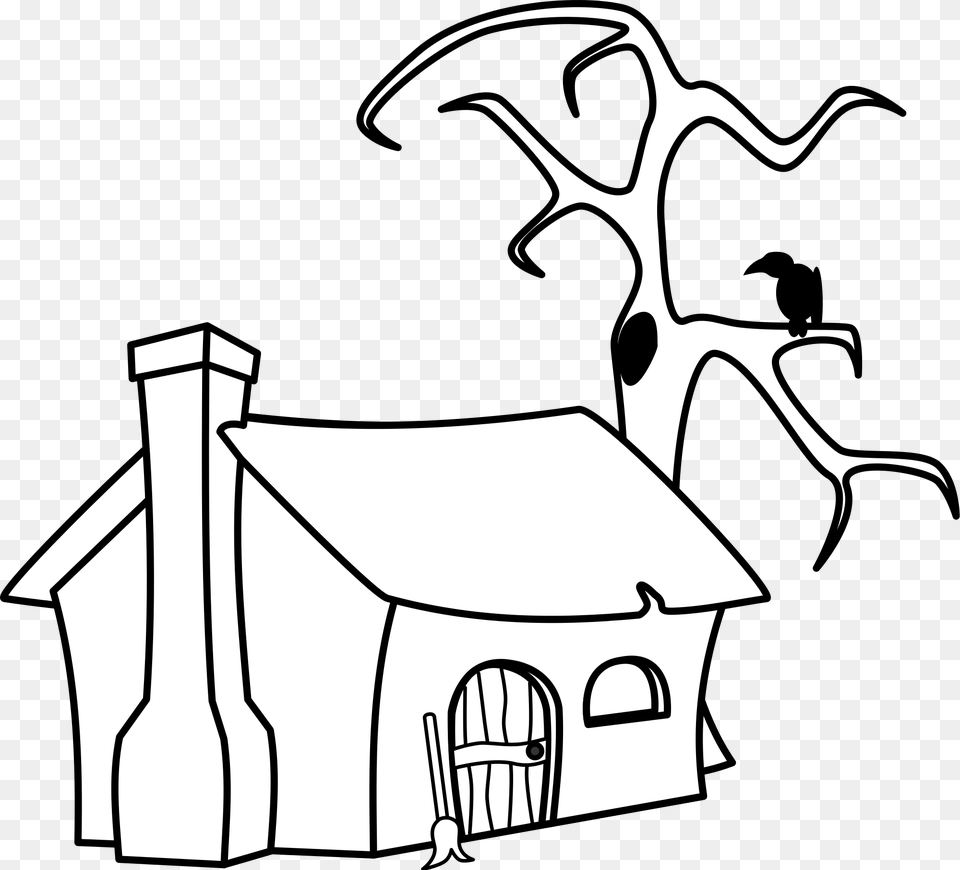 Cottage Clipart Black And White Clip Art Images, Architecture, Building, Countryside, Hut Free Transparent Png
