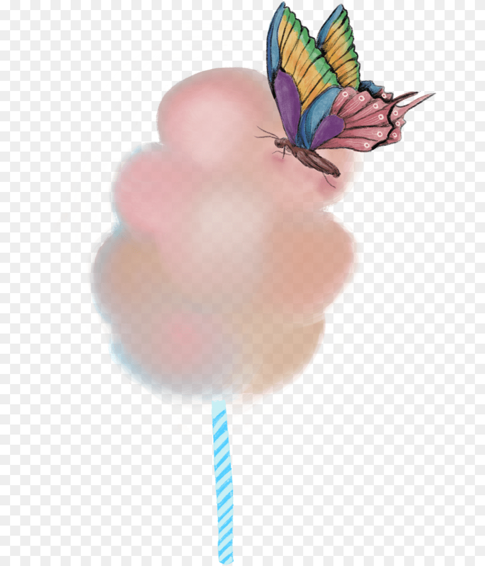 Cotton Candy Butterfly U2014 Original Ordinary Transparent, Food, Sweets, Person, Balloon Free Png Download