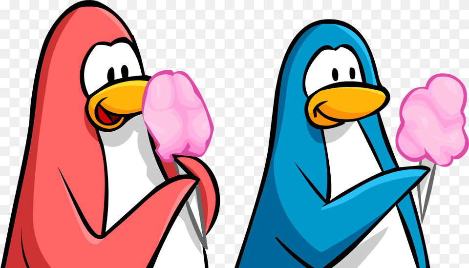Cotton Candy Two Penguins Eating Issue Club Penguin Penguin Eating, Book, Comics, Person, Publication Free Png