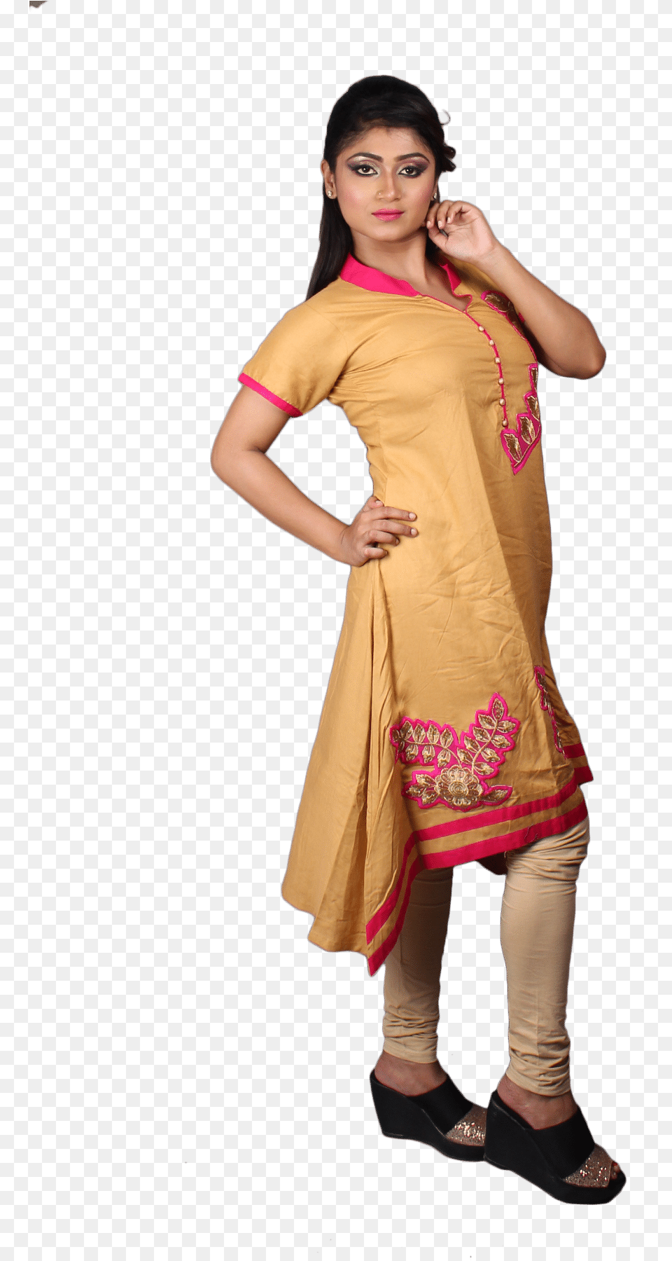 Cotton Embroidered Kurti Photo Shoot, Adult, Person, Woman, Female Png Image