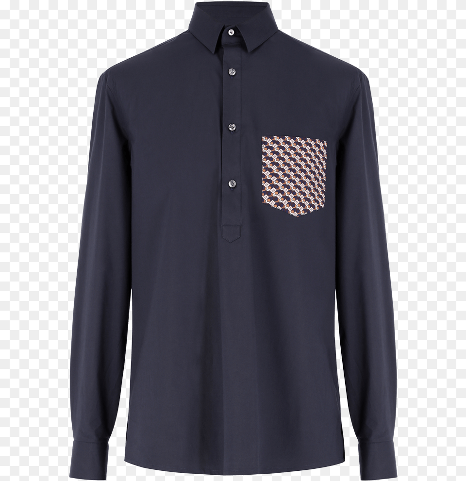 Cotton Half Placket Shirt With Logo Print Pocket Ss19 Shirt, Clothing, Long Sleeve, Sleeve, Home Decor Png Image