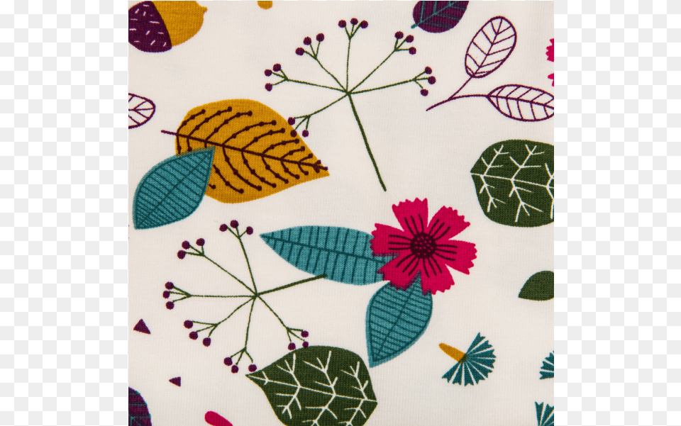 Cotton Jersey Printed Autumn Woodland Multicolored Motif, Applique, Embroidery, Pattern, Plant Png