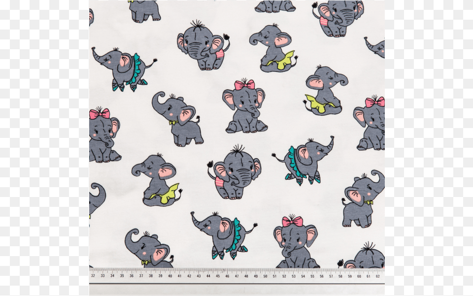 Cotton Jersey Printed Little Baby Elephants Multicolored Cartoon, Book, Comics, Publication, Person Png Image