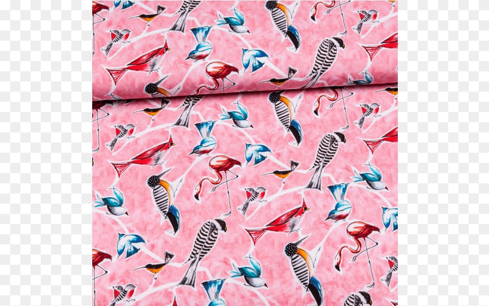 Cotton Jersey Printed Tropical Birds In Pink Multicolored Bed Sheet, Pattern, Animal, Bird, Home Decor Free Transparent Png