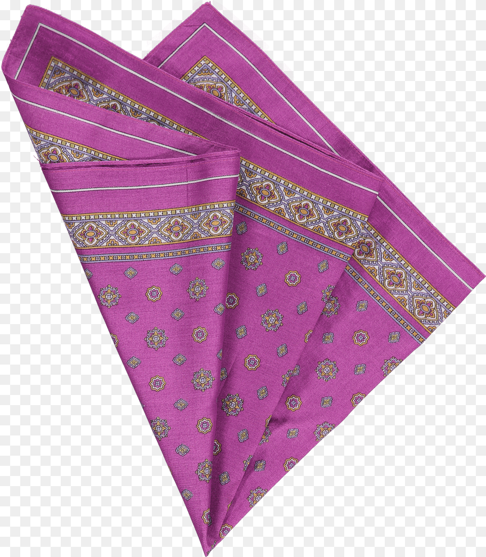 Cotton Pocket Square In Purple Foulard Triangle, Accessories, Bandana, Headband Free Png Download