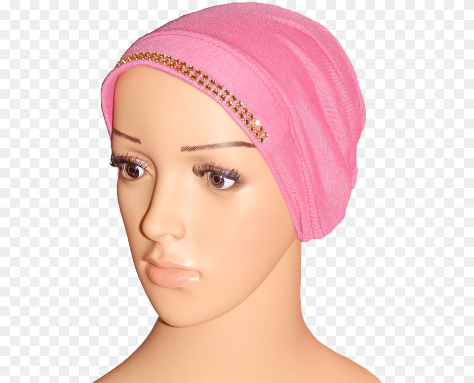 Cotton Rhinestone Under Hat Headpiece, Cap, Clothing, Adult, Person Free Png