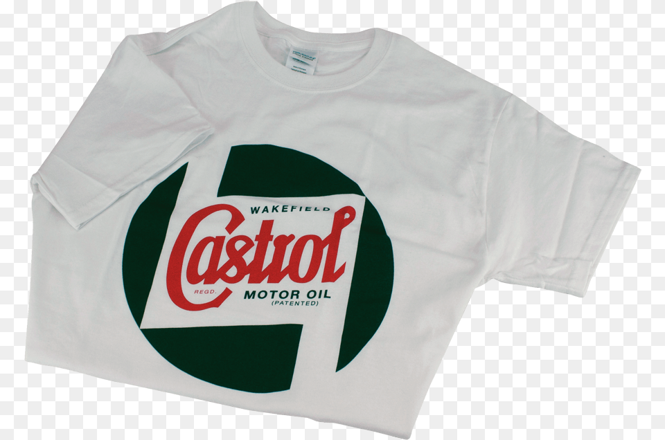 Cotton T Shirt White Cotton T Shirt With Printed Classic Castrol, Clothing, T-shirt Free Png Download