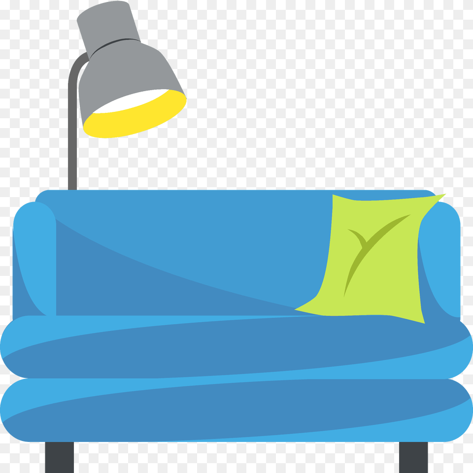 Couch And Lamp Emoji Clipart, Lighting, Cushion, Home Decor, Furniture Png Image