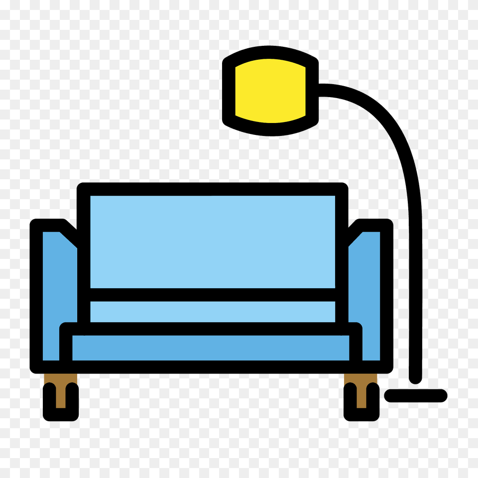 Couch And Lamp Emoji Clipart, Lighting, Furniture, Bench Png Image