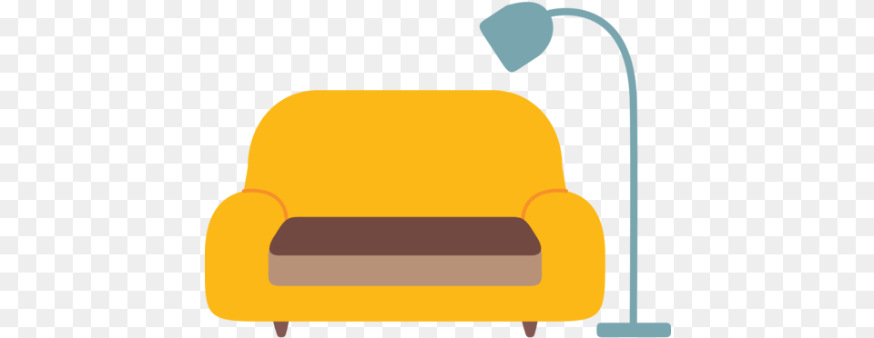 Couch And Lamp Emoji Emoji Couch, Furniture, Lighting, Cushion, Home Decor Png