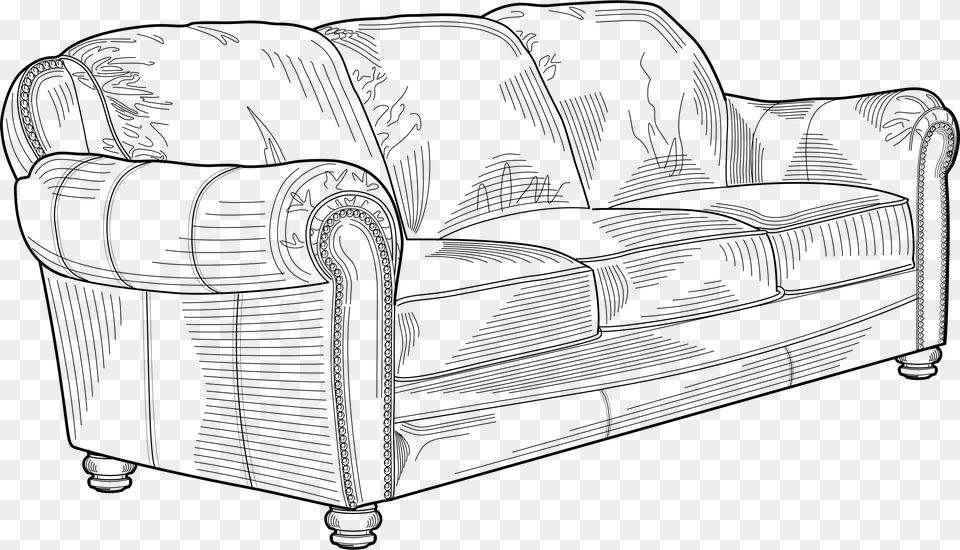 Couch Clip Art, Gray Png