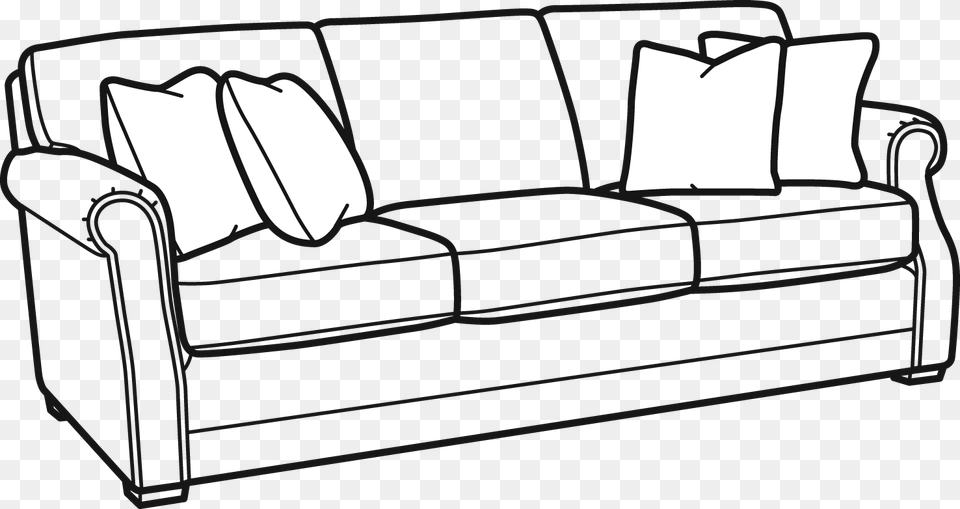Couch Clipart Side View Couch Black And White, Furniture, Hot Tub, Tub Free Transparent Png