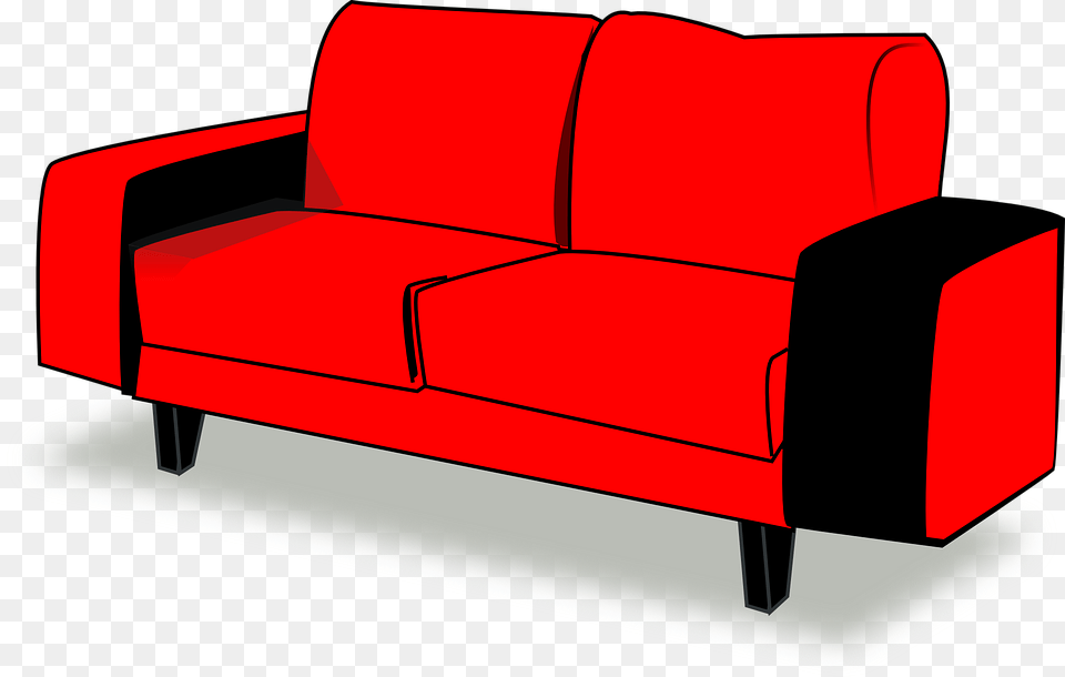 Couch Red Sofa Interior Furniture Comfortable Couch, Chair, Armchair, Plant, Lawn Mower Png