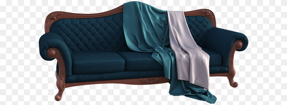 Couch Sofa Blankets Furniture Room Interior Home Studio Couch, Chair Free Png Download