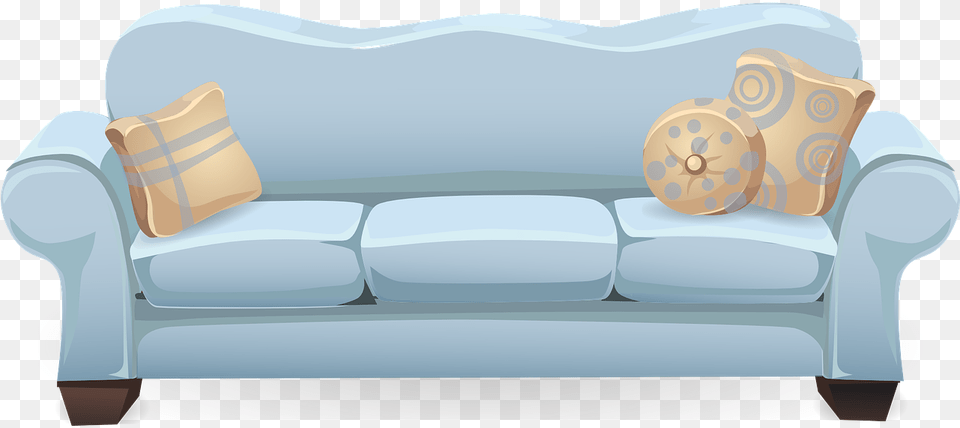 Couch Sofa Blue Pillows Cushions Seating Seat Couch Clipart, Cushion, Furniture, Home Decor, Pillow Free Png Download
