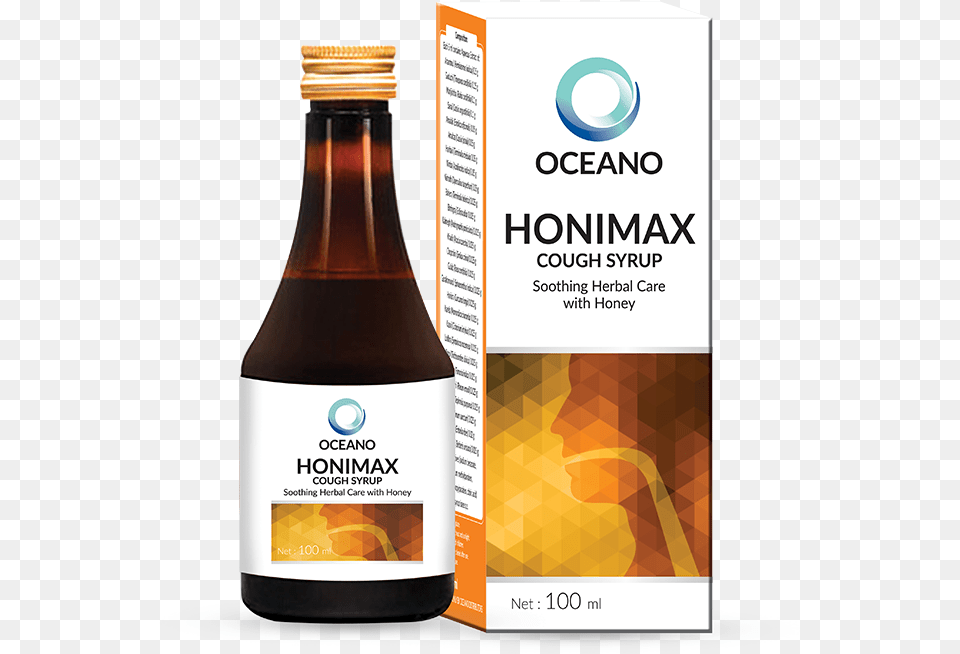 Cough Oceano Honimax Cough Syrup Bottle, Food, Seasoning, Person, Cosmetics Free Png Download