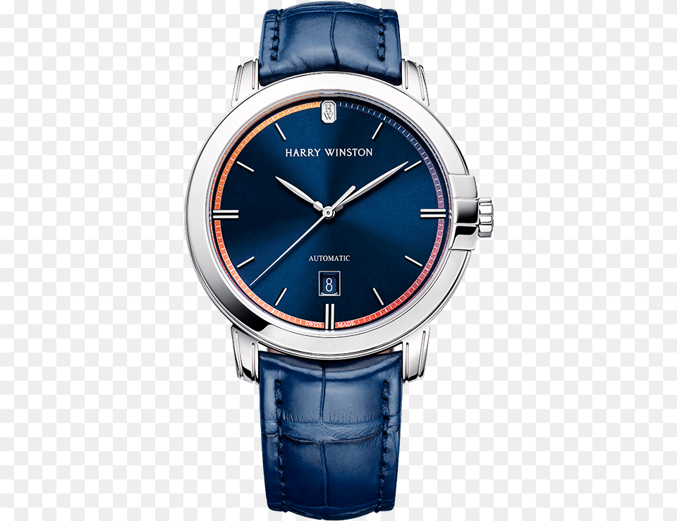 Countdown To A Cure Midnight Amfar 42mm Harry Winston Watch Blue, Arm, Body Part, Person, Wristwatch Free Png