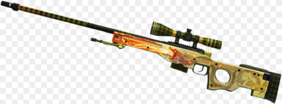 Counterstrike Dragonlore Awp Freetoedit Block Strike Awp, Firearm, Gun, Rifle, Weapon Free Transparent Png