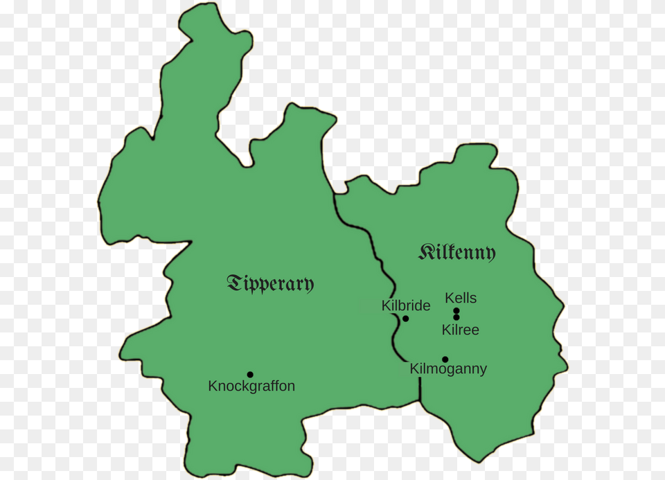 Counties Of Kilkenny And Tipperary With Town Locations Map, Atlas, Chart, Diagram, Plot Free Png