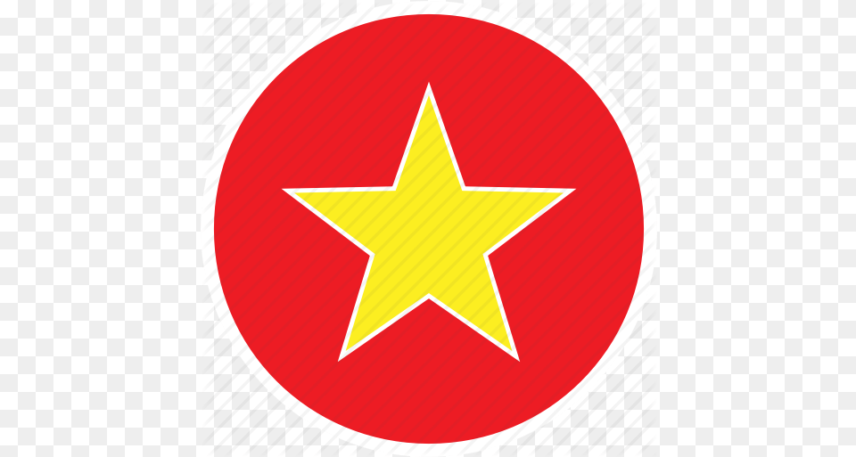 Country Asia Nation Flag Vietnam Vietnam Flag Circle, Star Symbol, Symbol, Ball, Basketball Png Image