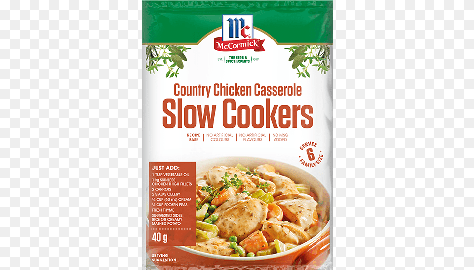 Country Chicken Casserole Mccormick Slow Cooker Chicken Curry, Advertisement, Food, Lunch, Meal Free Png Download