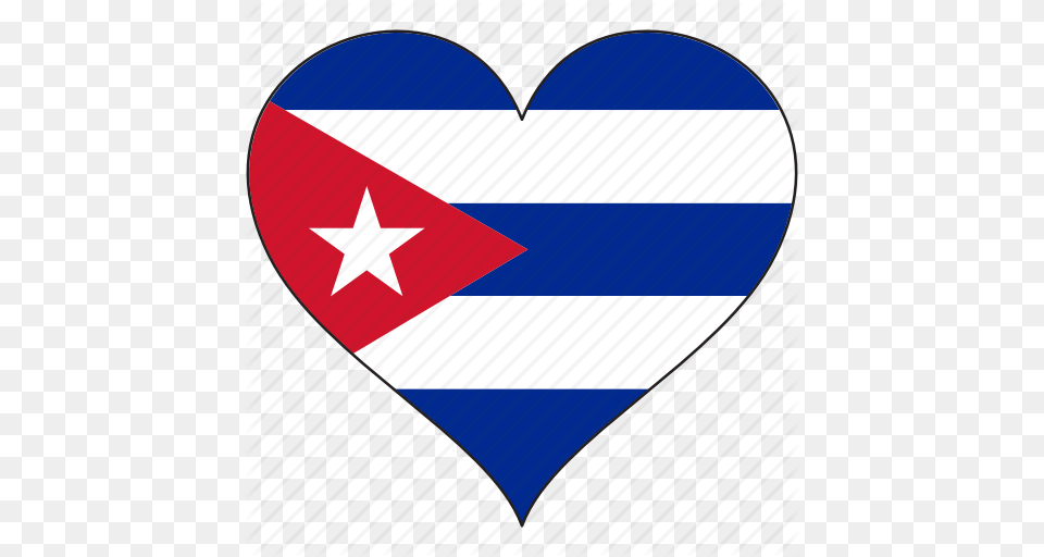 Country Cuba Flag Heart Love North America Icon, Logo Free Png