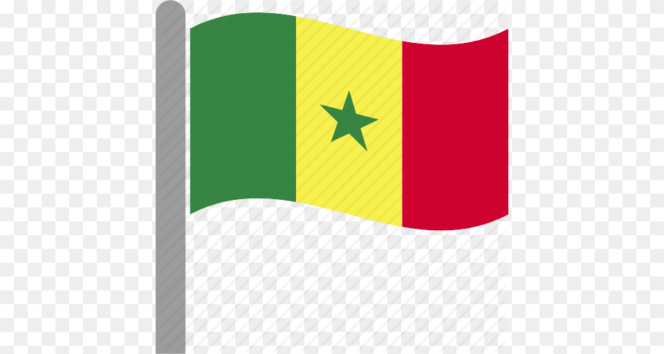 Country Dakar Flag Pole Sen Senegal Waving Icon Free Png