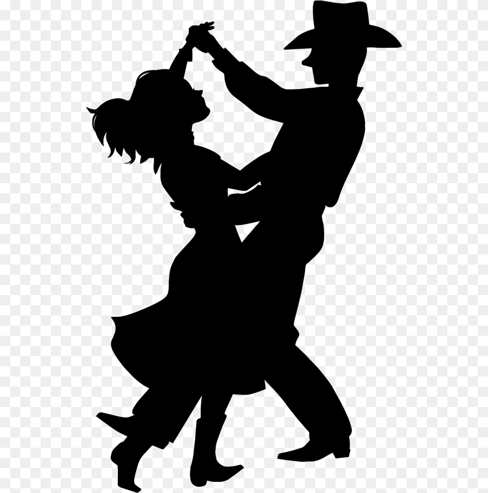 Country Dance Country Western Dance Line Dance Country Dancers Silhouette, Gray Png