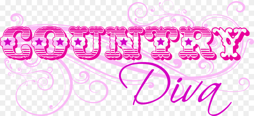 Country Diva Pink Purple Girly Typography Graphic Country Birthday Frame Transparent, Art, Floral Design, Graphics, Pattern Png Image
