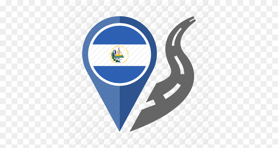 Country El Salvador Flag Location Nation Navigation Pn, Logo, Emblem, Symbol, Badge Free Png