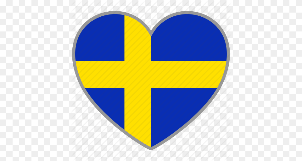 Country Flag Flag Heart Love National Sweden Icon, Logo, Armor Free Transparent Png