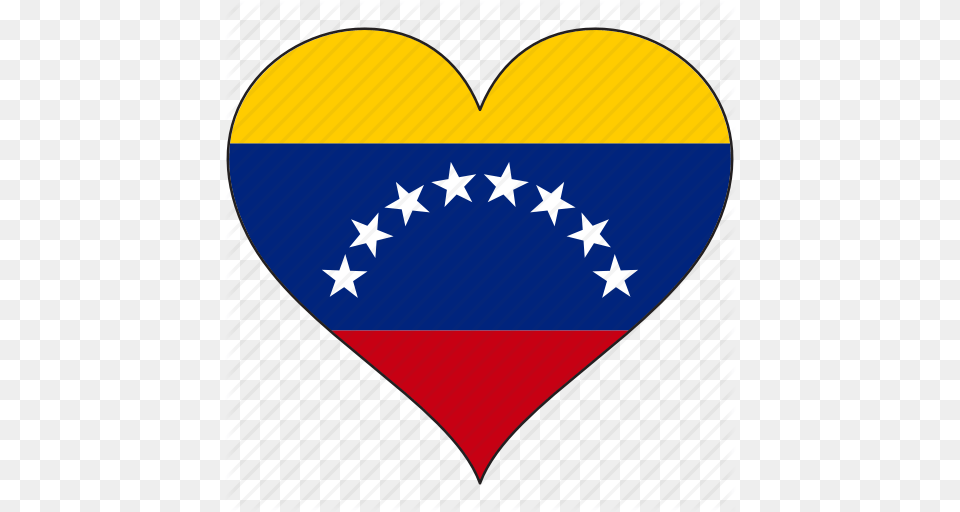 Country Flag Heart Love South America Venezuela Icon, Aircraft, Transportation, Vehicle Png