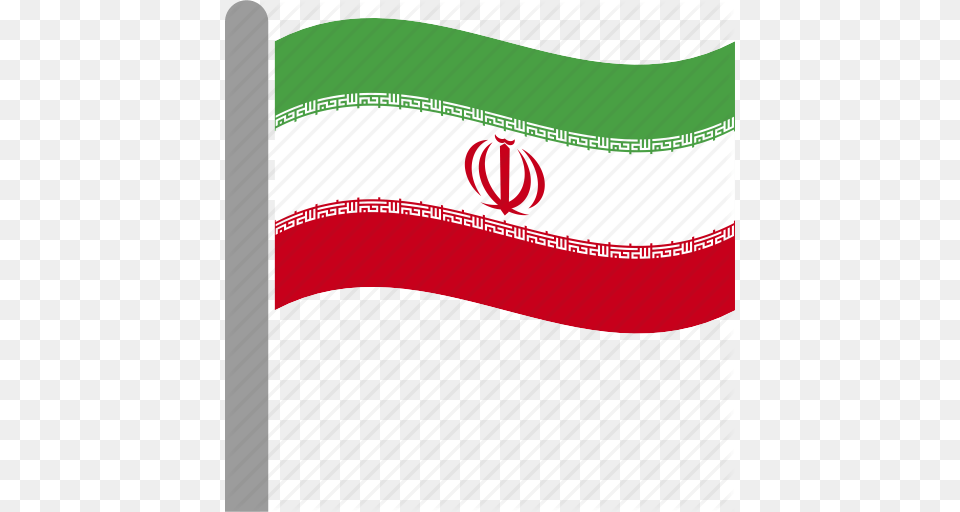 Country Flag Iran Iranian Irn Pole Waving Icon, Iran Flag Free Png