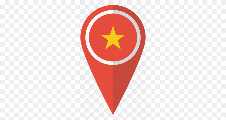 Country Flag Map Marker National Pin Vietnam Vietnamese Icon, Star Symbol, Symbol Free Transparent Png