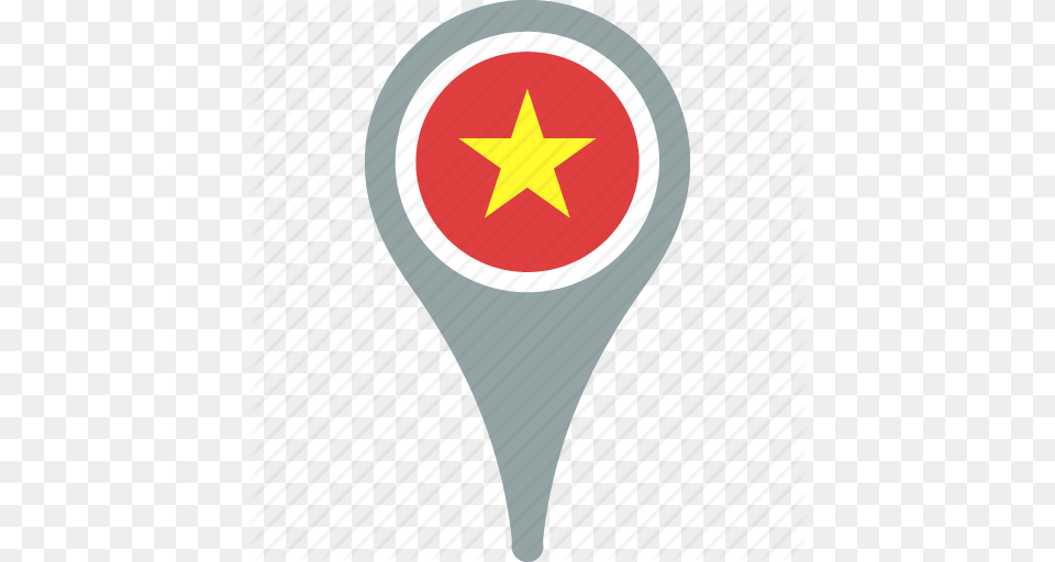 Country Flag Map Pin Vietnam Icon, Star Symbol, Symbol, Light Free Transparent Png