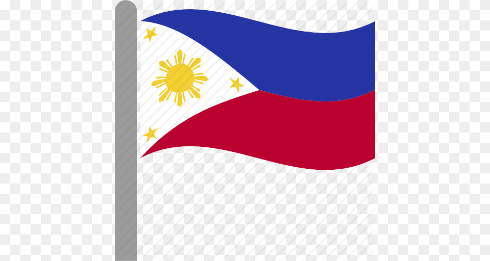 Country Flag Philippine Philippines Phl Pole Waving Icon, Philippines Flag Png