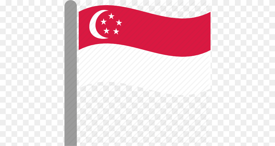 Country Flag Pole Sgp Singapore Waving Icon, Singapore Flag Png Image