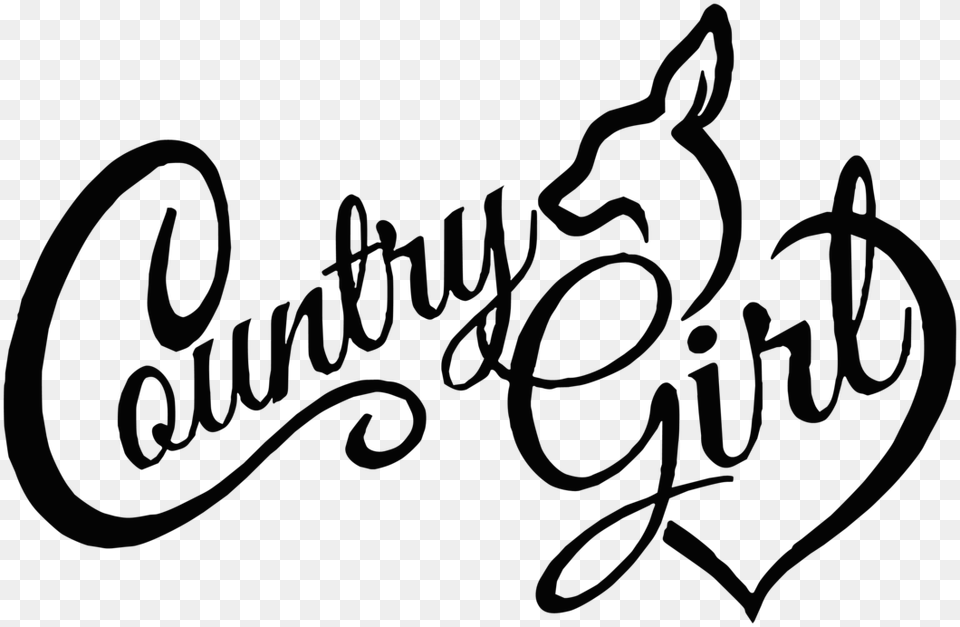 Country Girl Deer Logo Download Country Girl Clipart, Handwriting, Text, Calligraphy Free Png