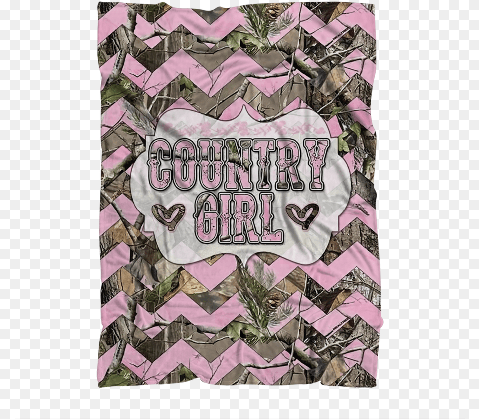 Country Girl Premium Sublimation Adult Blanket Pink Camouflage Wallpaper With A Deer, Quilt, Home Decor, Art, Collage Free Png